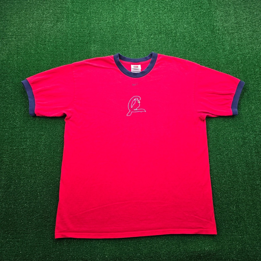 St Louis Cardinals Tshirt Mens Large Red Vintage Nike Team Center Swoosh MLB